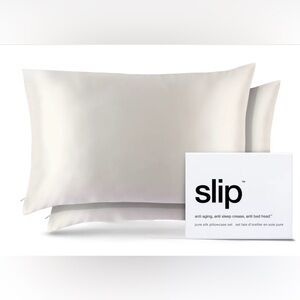 Slip Pillowcase White Queen Zippered